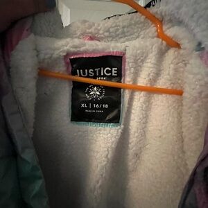 Justice Colorful Sherpa Jacket XL
